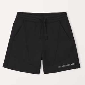 Abercrombie & Fitch black ypb neoknit warm up shorts — above the knee fit